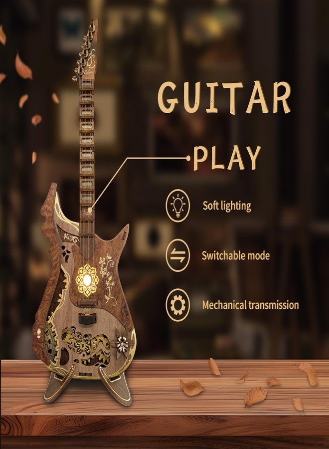 CUTEROOM 3D Wooden Puzzle Chord Guitar - DIY Mechanical Model Kit for Adults, Wooden Gear Construction Craft Set, Creative Jigsaw Puzzle Gift for Birthday Christmas - Image 5